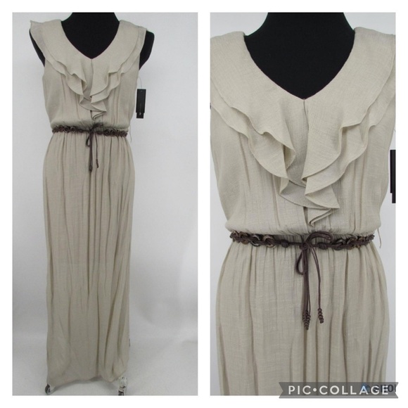 Nwt Ab Studio Ruffle Double Slit Maxi - Picture 2 of 13